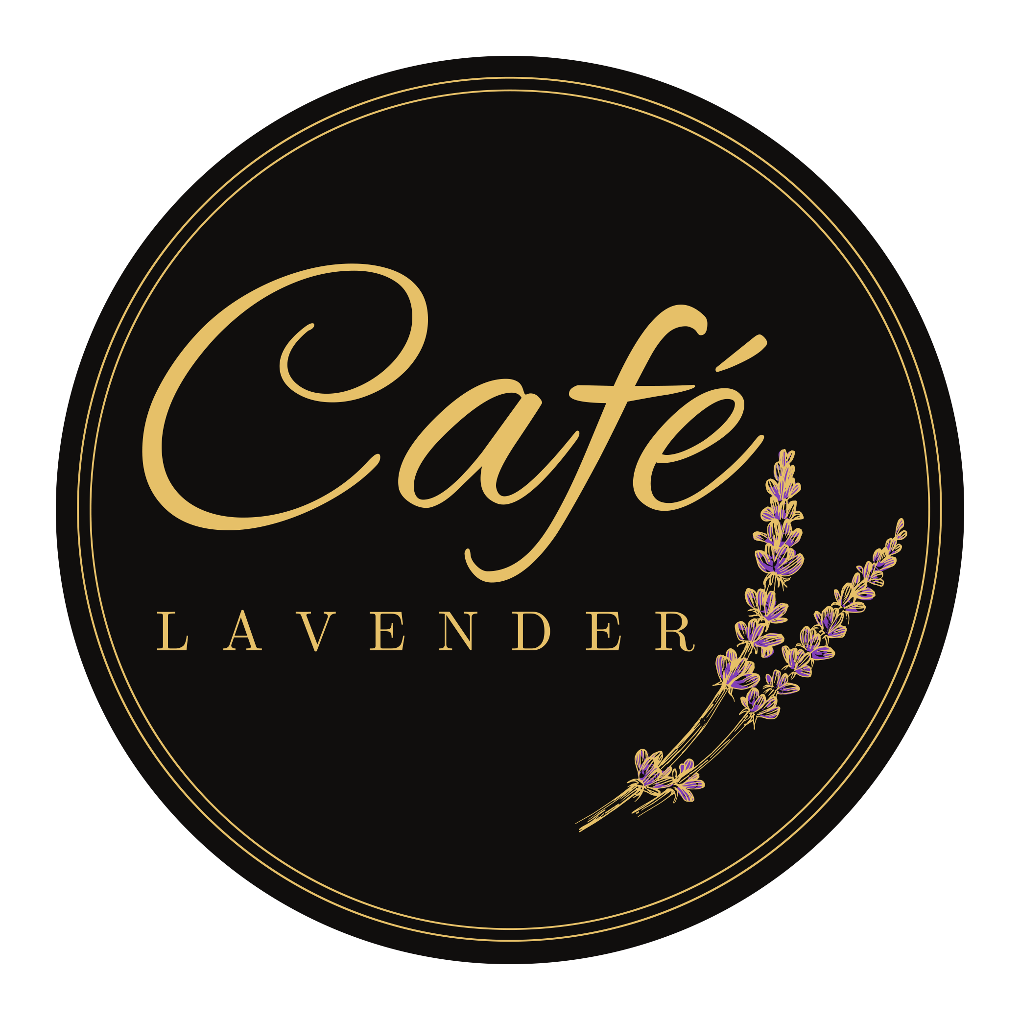 Naturerlebnispark-Cafe-Lavender-Rundes Logo_Schwarz gold